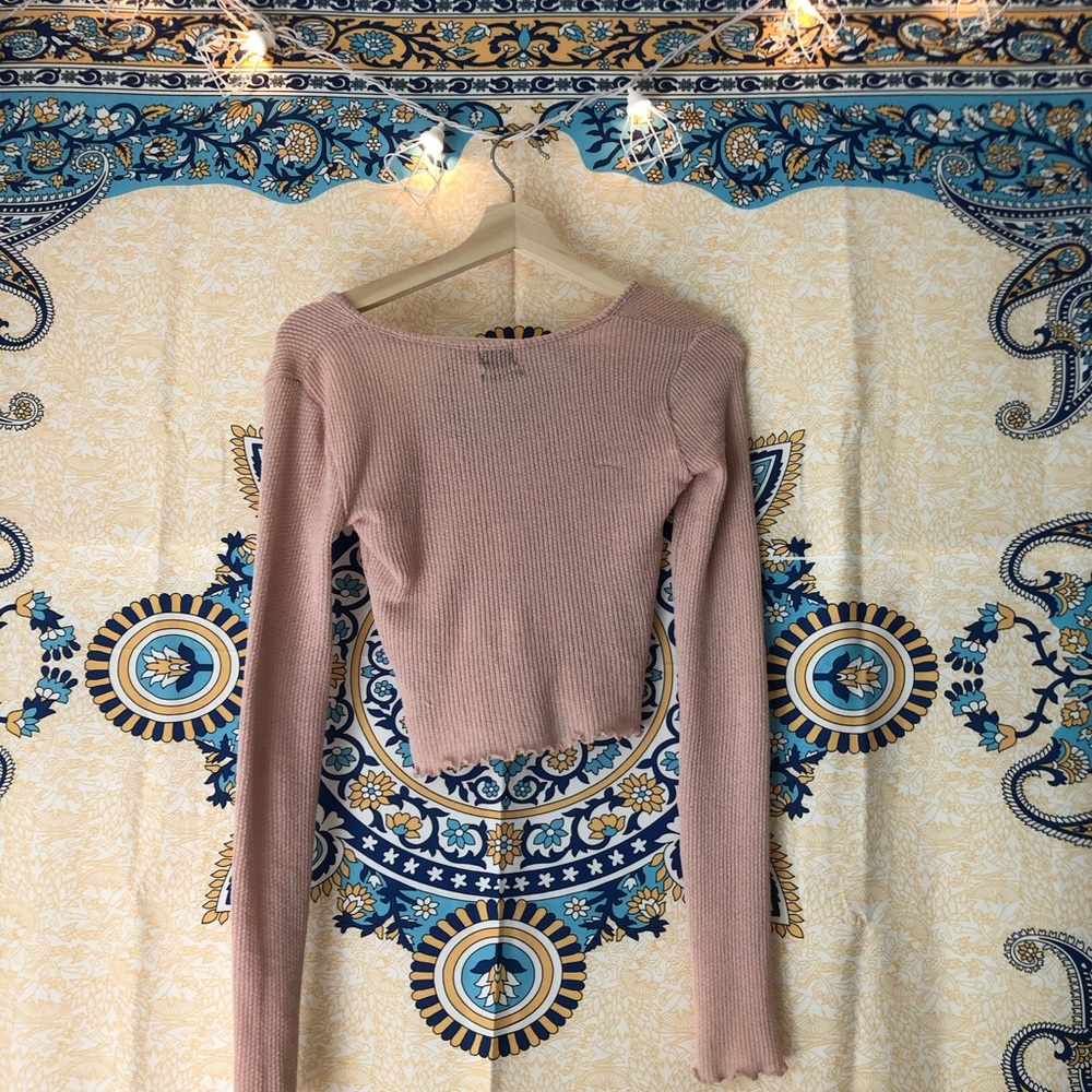 Pink button up sweater! 💖